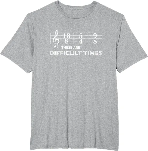 Vista 77 de Musician - Camiseta con texto en inglés "These are Difficult Times", talla S