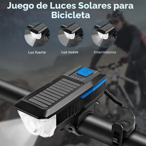 Vista 3 de LEDHOLYT Rechargeable Solar Bike Lights, Night Ultra Bright Bicycle Lights