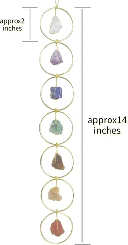 Vista 2 de Adornos colgantes hechos a mano con piedras preciosas naturales, 7 chakras, de cristal, Feng Shui, adornos para decoración del hogar, decoración