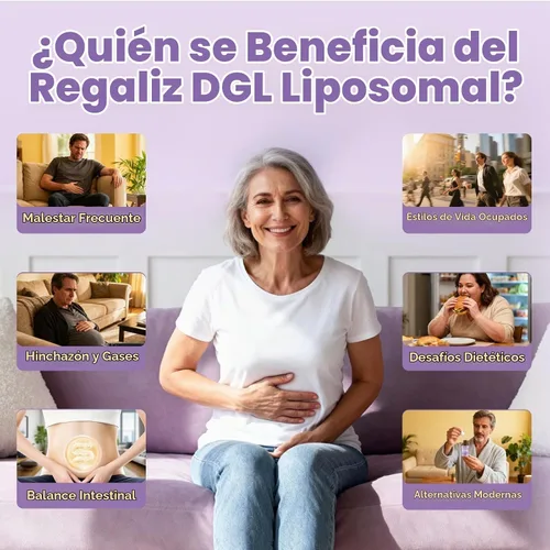 Vista 6 de Extracto de raíz de regaliz liposomal DGL, digestivo, absorción máxima, 60