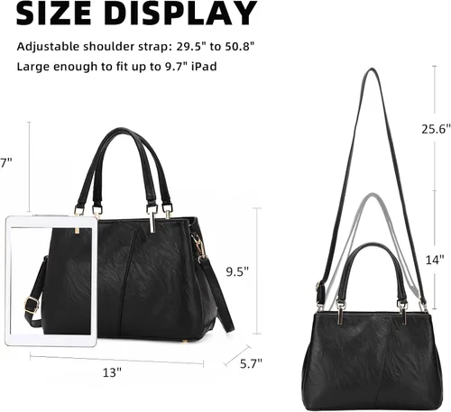 Vista 4 de KouLi Buir Hobo, bolsos y bolsos de piel sintética hombro, bandolera, asa superior, bolsas de mano para mujer