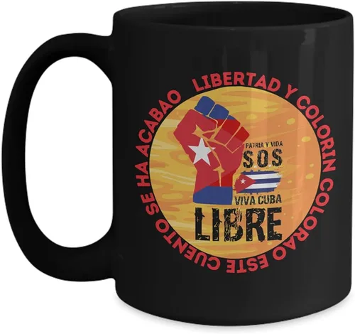 Vista 4 de Soy Cubano - cafecito y aroma de Cuba taza de café - Patria y Libertad