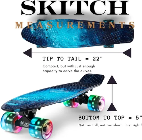 Vista 3 de SKITCH Patinetas para niños, adolescentes y adultos Juego de regalo de patineta premium para principiantes y profesionales, completo con tabla