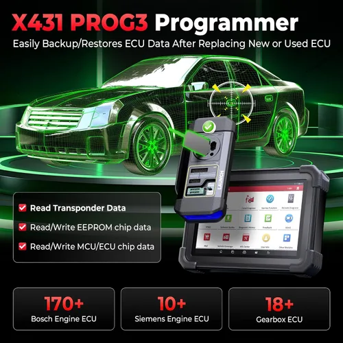 Vista 4 de Launch Scanner X431 1MM* Plus Car Tool with X-PROG3 (Valued $800), Engine/Gearbox ECU Clé, All-in-One Diagnostic Tool, ECU Coding as PAD, 39+