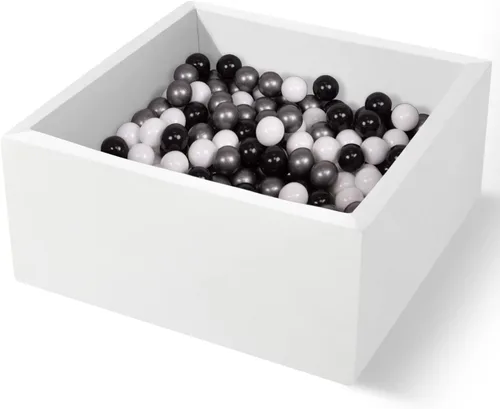 Vista 9 de TRENDBOX Pozo de pelotas de espuma viscoelástica de 35.4 x 35.4 x 13.8 pulgadas, equipo suave para piscina para niños pequeños, color negro