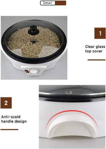 Vista 6 de Máquina de palomitas de maíz para el hogar Pequeña máquina de palomitas de maíz Frijol crudo Fruta seca de soja Máquina de tostado de cacahu