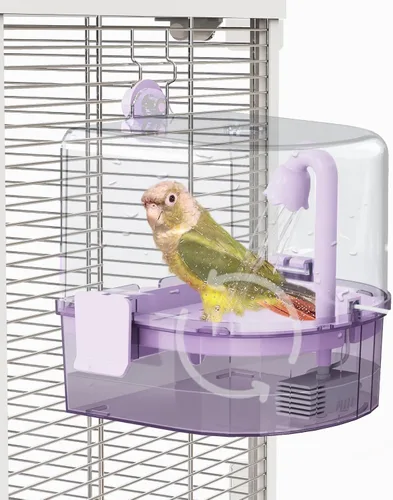 Vista 9 de Baños automáticos para pájaros para jaula – Baño de periquito interior con bomba, ducha de pájaros con 2 modos de agua corriente, accesorio de jaula