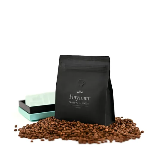 Vista 2 de Hayman Coffee, 100% Panamá Geisha granos de café, café en grano entero, tostado medio, granos de café frescos, 3.5 onzas/3.53 oz (paquete de 1)