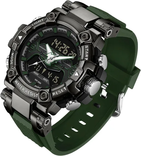 Vista 16 de findtime Relojes de diseñador genial para hombre, color azul, gran cara, relojes para hombres, electrónico único, deportivo, militar, audaz
