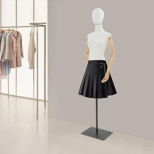 Vista 3 de Forma de vestido de torso de maniquí femenino, vestido de costura con brazos desmontables modelo M-annequin, exhibición de maniquí con base