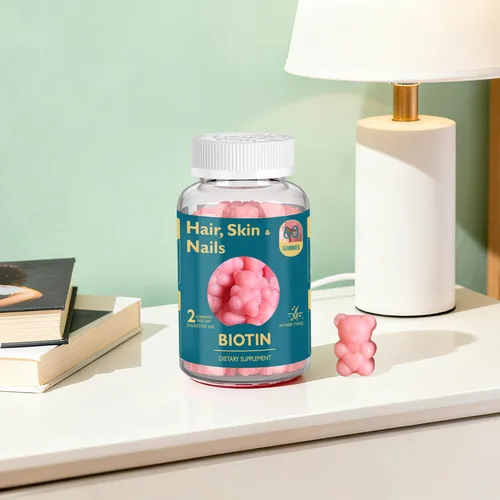 Vista 8 de Gomitas para el cabello y las uñas, apoya la salud del cabello, la piel y las uñas, vitaminas de biotina vegana para mujeres y hombres, apoya