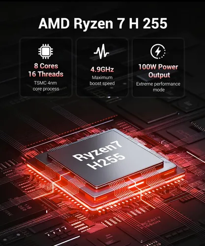 Vista 6 de Laptop para juegos RTX 5060, 2560x1600 16 pulgadas, 240Hz 2.5K QHD+, procesador AMD Ryzen 7 H 255 (8C/16T, 4.9GHz), 8GB GDDR7 VRAM, 16GB DDR5 512GB