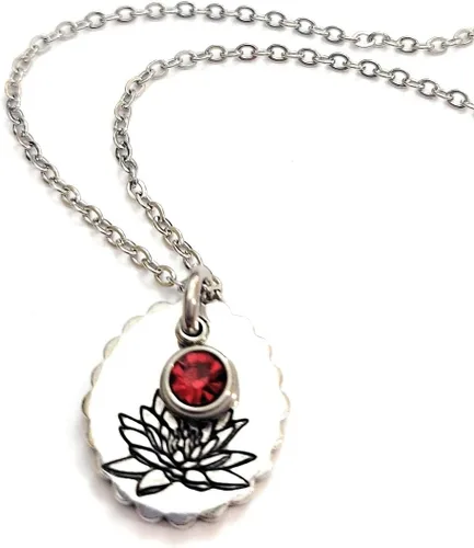 Vista 36 de Birth Month Flower and Birthstone Necklace