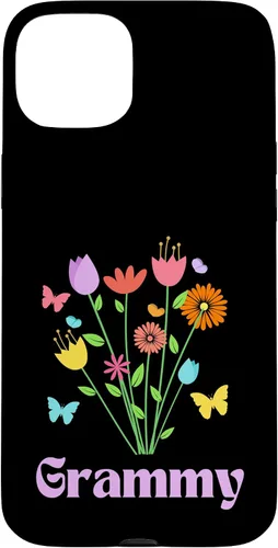 Vista 9 de iPhone 12/12 Pro Grammy Grandma Spring Flowers Pretty Tulips Butterfly Pink Case