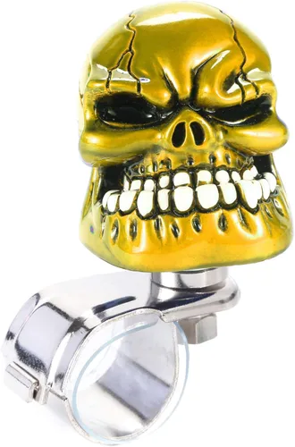 Vista 7 de Pomo Giratorio de Volante con Calavera Perilla Giratoria de Conducción Suicida Mango de Potencia Ajuste Universal para la Mayoría de Vehículos Autos