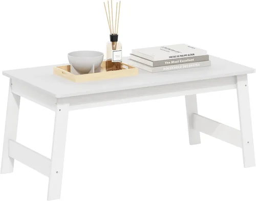 Vista 12 de Furinno – Mesa de café moderna y simplista, mesa de café rectangular moderna con patas en X, mesa auxiliar entrelazada, para sala de estar, Pino
