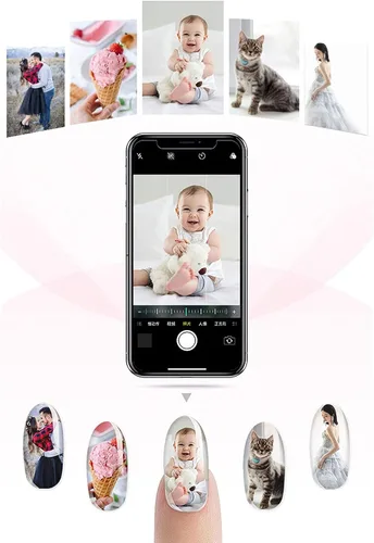 Vista 2 de Máquina de impresora de uñas inteligente automática móvil 3D pintada impresión casera juego de máquina de uñas paquete de uñas de gel de uñas