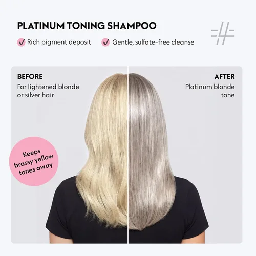 Vista 2 de FOUR REASONS Champú de depósito de color para cabello teñido – rubio platinado/gris, tóner de cabello gris sin sulfato, 8.45 onzas líquidas