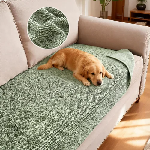 Vista 26 de H.VERSAILTEX Funda Antideslizante para Sofá de Mascotas Protector de Cama de Perro de Chenilla Funda de Sofá Gruesa y Suave Apta para Mascotas