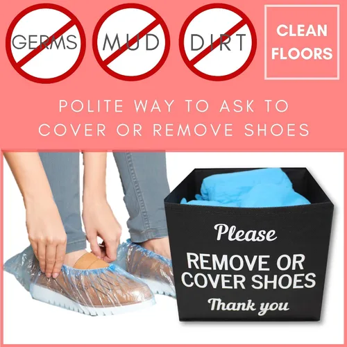 Vista 3 de Caja de RE Goods para cubrezapatos Caja desechable para botines de zapatos para listados de inmobiliarios y casas abiertas Por favor, cubra