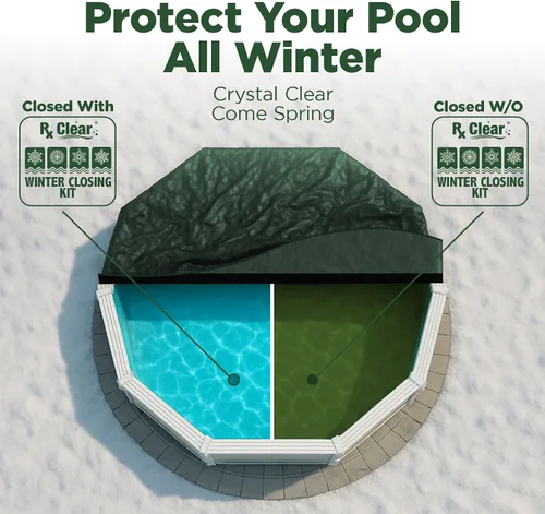 Vista 6 de Rx Clear Kit de cierre de invierno Productos químicos para el invierno sin cloro para piscinas sobre o enterradas Abierto a una piscina