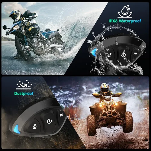 Vista 7 de Moman - Auriculares para casco de motocicleta, altavoz y micrófono de casco de motocicleta RS-S con estéreo de alta fidelidad, radio FM, voz AI