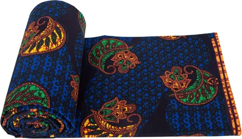 Vista 6 de Tela de algodón africana de impresión de cera Ankara de 6 yardas usada para ropa de fiesta artesanía DIY costura textiles 24FS1605
