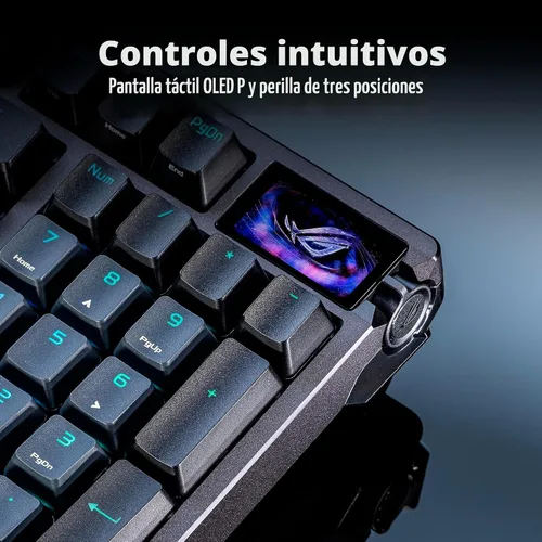 Vista 3 de ASUS ROG Azoth 96 HE Teclado inalámbrico para juegos con efecto Hall – 96% tamaño completo, trimodo, interruptor magnético intercambiable en Negro