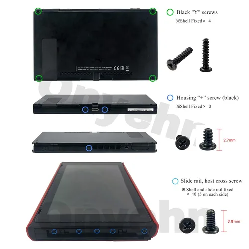 Vista 3 de Onyehn Full Screw Set with Spring Replacement Kit for Nintendo Switch Console,Left & Right Joy-Con Controller(Total 83pcs)