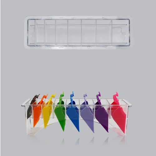 Vista 8 de AUEAR, Organizador de soporte para cortapelos profesional, con 10 ranuras, caja de almacenamiento de protectores de peluquería rectangulares
