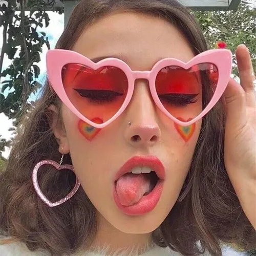 Vista 7 de Dollger Lentes de sol con forma de corazón para mujer, estilo retro, diseño de ojo de gato, UV400