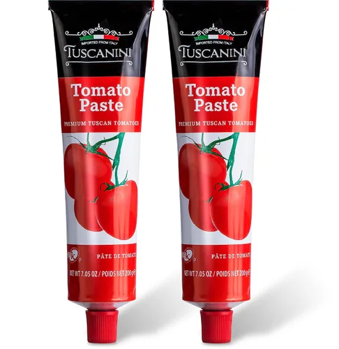 Vista 4 de Tuscanini Tubo de pasta de tomate, 7.05 onzas, fabricado con tomates italianos de primera calidad
