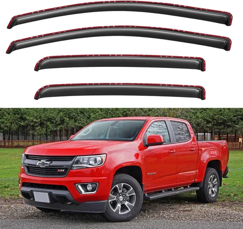 Vista 70 de YQAUTEC - Viseras para ventana, protectores contra la lluvia, compatibles con Subaru WRX 2015-2021, deflectores de viento para ventanas, viseras