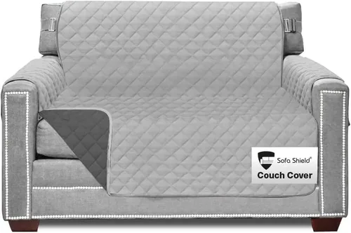 Vista 157 de Sofa Shield - Funda para sofá Loveseat con correa patentada, protector de cojín, funda reversible diseñada en EE. UU. resistente a manchas