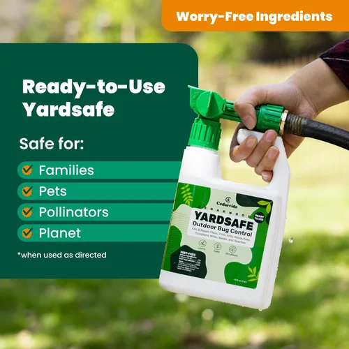 Vista 3 de Outdoor YardSafe Mata y repele mosquitos, garrapatas, pulgas, ácaros y más con aceites esenciales naturales, seguro para familias y mascotas