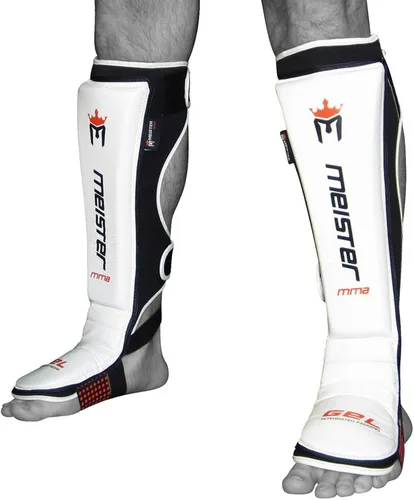 Vista 3 de Meister Edge Leather Shin & Instep Guards w/Gel Padding (Pair) Ergonomically Designed and Gel-Enhanced, contoured high-density impact protection