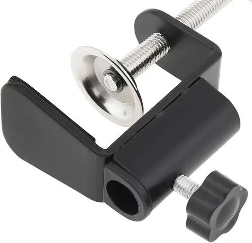 Vista 8 de Soporte de clip de aluminio con abrazadera en C para cámara/monitor, escritorio y soporte de mesa para micrófono/micrófono y tableta (negro)