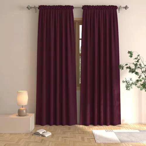 Vista 42 de UPOPO Cortinas beige de 45 pulgadas de largo para oscurecer la habitación, paneles de cortina para ventana, bolsillo para cortinero, cortinas