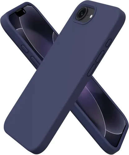 Vista 12 de ORNARTO Funda compatible con iPhone 16e de 6.1 pulgadas (2025), silicona líquida de 3 capas cubierta completa de goma de gel suave, funda protectora