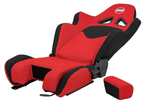Vista 9 de OpenWheeler Racing and Flight Sim Seat, Simulator Cockpit. Sliding Rails Included. Red on Black. Breathable Fabric Upholstery