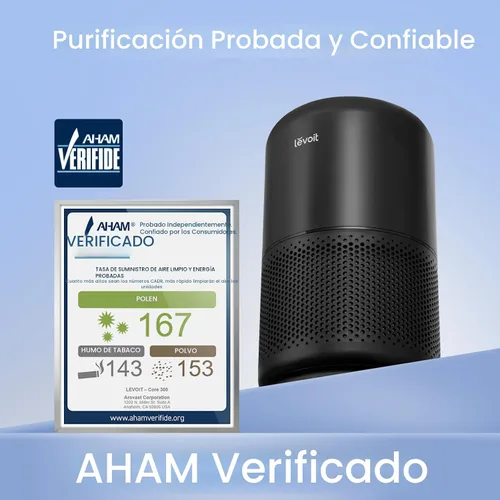 Vista 2 de LEVOIT Core300-P - Purificador de aire para alergias en el hogar, pelo de mascotas en dormitorio, cubre hasta 1073 pies cuadrados por 56 W, motor
