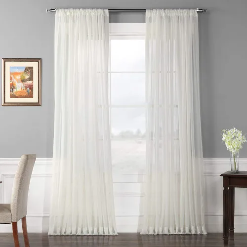 Vista 9 de Half Price Drapes SHCH-VOL5-SLDW-84, cortina de gasa y poliéster transparente, ancho doble