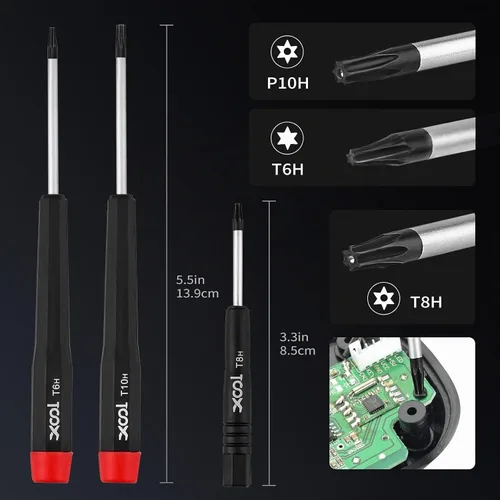 Vista 5 de XOOL Kit de destornilladores Nintendo Gamebit, juego de herramientas de reparación Triwing 17 en 1 para Switch, Joy-Con, Game Boy, NES SNES Wii DS