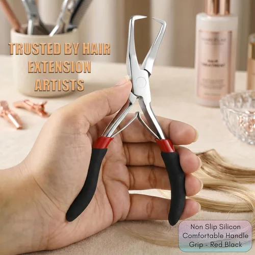 Vista 6 de Herramientas profesionales para extensiones de cabello, alicates para microenlaces y cuentas, removedor de microanillos, abridor de cuentas de 5.5