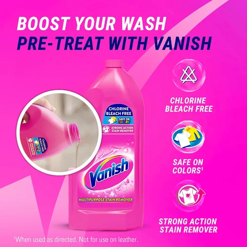 Vista 5 de Vanish Removedor de manchas sin blanqueador de color líquido rosa 925ML