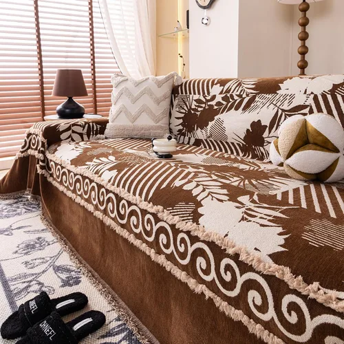 Vista 22 de HANDONTIME Funda para sofá para perros lavable con estampado floral de pájaros para sofás y sillones, funda de sofá negra con flores de jacquard