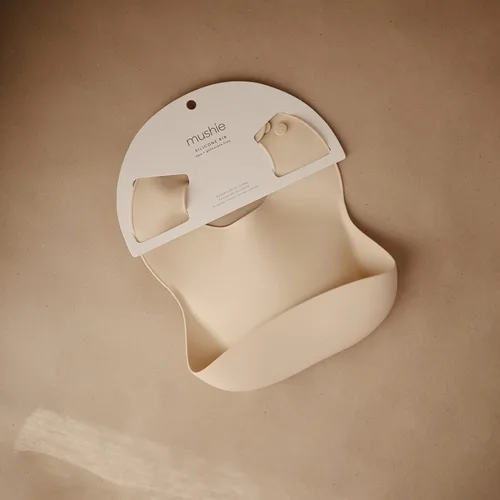 Vista 110 de Mushie - Babero de silicona para bebé, ajustable y resistente al agua (abejas) De 4 a 24 meses, lavable a máquina, correa ajustable