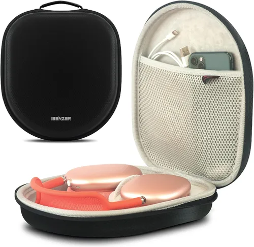 Vista 6 de iBenzer Funda para AirPods Max Funda de transporte de viaje para auriculares con bolsillo de malla, bolsa de almacenamiento impermeable, accesorios