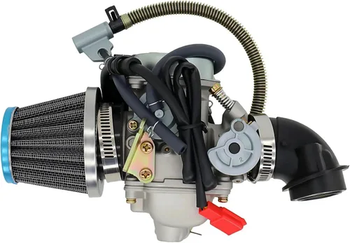 Vista 4 de Carburador GY6 de 150 cc con filtro de aire de repuesto de colector de admisión para motores GY6 de 4 tiempos, estrangulador eléctrico, motocicleta