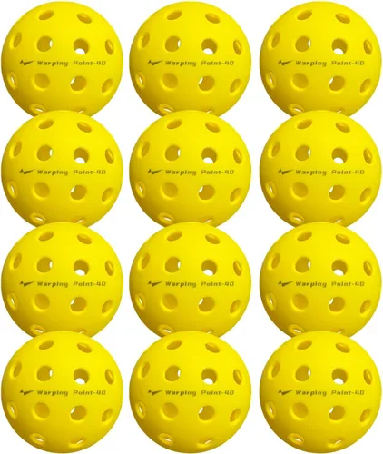 Vista 10 de Pelotas de Pickleball Warping Point 26 Agujeros, 40 Agujeros Paquete de 4, Paquete de 12 Cumplen con las Especificaciones USAPA Bola